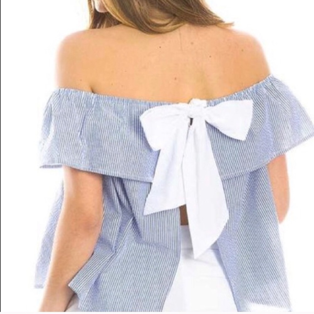 Lauren James Seersucker open back top